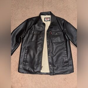 Levi’s Heavy Weight Sherpa Lined Faux Leather Collar Jacket